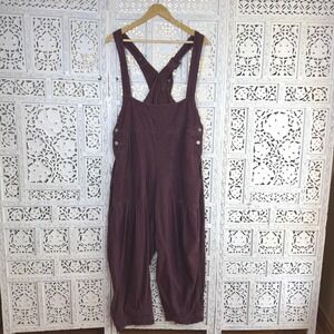 Free People We The Free Purple Felix Tapered Overalls Womens XS Lagenlook Boho